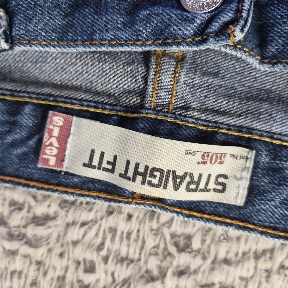 Levi's 505 Straight Fit Mens 34x32 Blue Denim Jeans Regular Fit Classic
